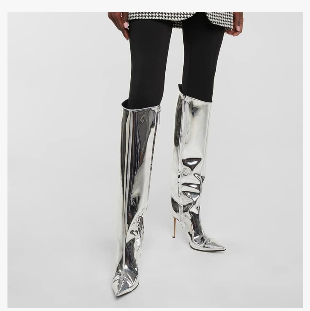 Arqa Metallic knee high boots - Picture 4 of 6